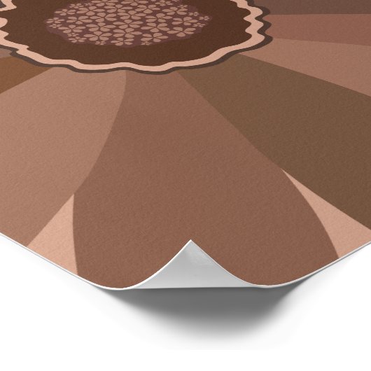 Mocha Mousse Daisy Floral Poster (Hoek)