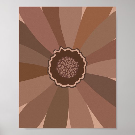 Mocha Mousse Daisy Floral Poster (Voorkant)