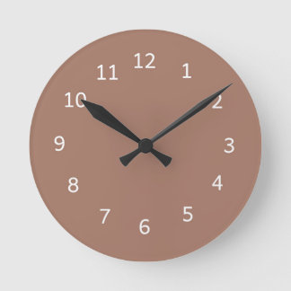 Mocha Mousse Eénkleurig Chocoladebruin Minimalisti Ronde Klok