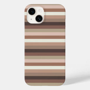 Mocha Mousse en accenten Horizontaal Stripe Patroo Case-Mate iPhone 14 Hoesje