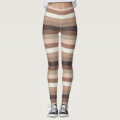 Mocha Mousse en accenten Horizontaal Stripe Patroo Leggings (Voorkant)