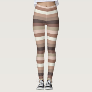 Mocha Mousse en accenten Horizontaal Stripe Patroo Leggings