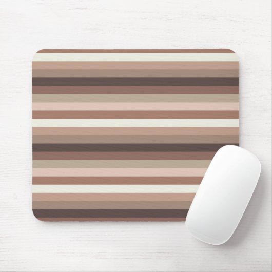 Mocha Mousse en accenten Horizontaal Stripe Patroo Muismat (Met muis)