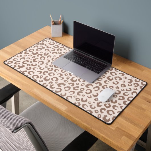 Mocha Mousse en Crème Tan Leopard Patroon Bureaumat (Kantoor 2)