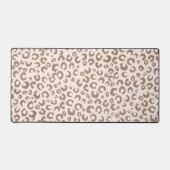 Mocha Mousse en Crème Tan Leopard Patroon Bureaumat (Voorkant)