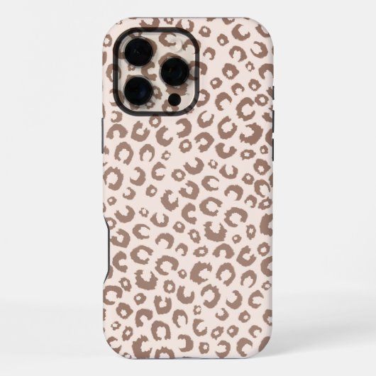 Mocha Mousse en Crème Tan Leopard Patroon iPhone Hoesje (Achterkant)