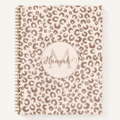 Mocha Mousse en Crème Tan Leopard Patroon Notitieboek (Voorkant)