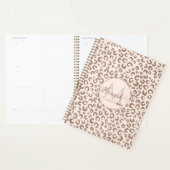 Mocha Mousse en Crème Tan Leopard Patroon Planner (Display)