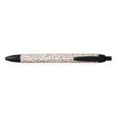 Mocha Mousse en Crème Tan Leopard Patroon Zwarte Inkt Pen (Achterkant)