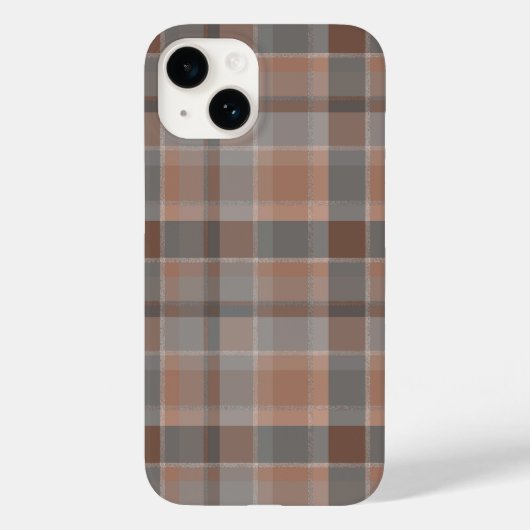 Mocha mousse en grijs geruit Case-Mate iPhone case (Achterkant)