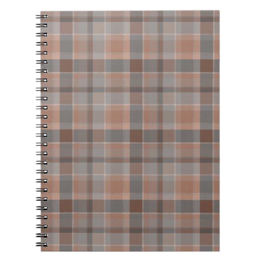 Mocha mousse en grijs geruit notitieboek (Voorkant)
