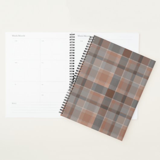 Mocha mousse en grijs geruit planner (Display)