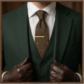 Mocha Mousse Estate Crest Jacquard Luxe Stropdas