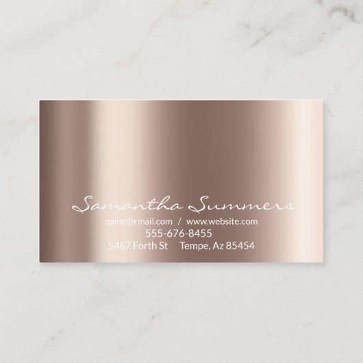 Mocha Mousse Faux Glitter Visitekaartje (Achterkant)