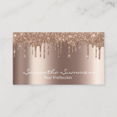 Mocha Mousse Faux Glitter Visitekaartje (Voorkant)