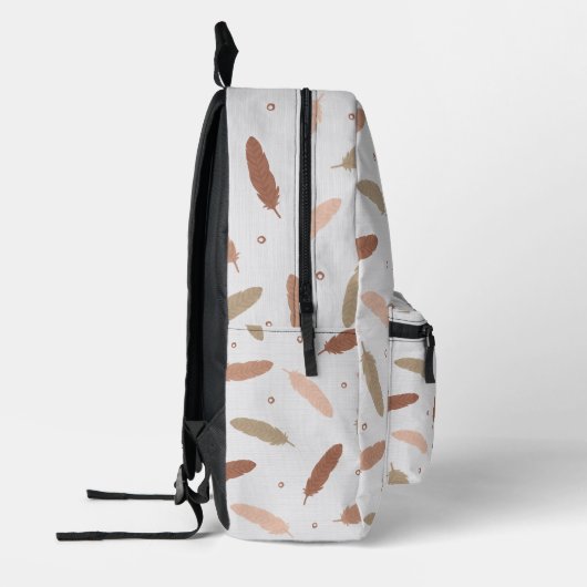 Mocha Mousse Feathers Backpack Bedrukte Rugzak (Links)