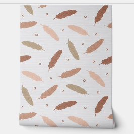 Mocha Mousse Feathers Behang