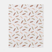 Mocha Mousse Feathers Fleece Blanket (Voorkant)