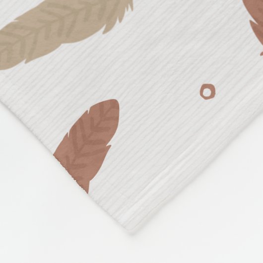 Mocha Mousse Feathers Fleece Blanket (Hoek)