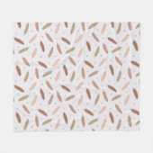 Mocha Mousse Feathers Fleece Blanket Deken (Voorkant (Horizontaal))