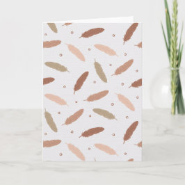 Mocha Mousse Feathers Greeting Card Kaart