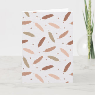 Mocha Mousse Feathers Greeting Card Kaart