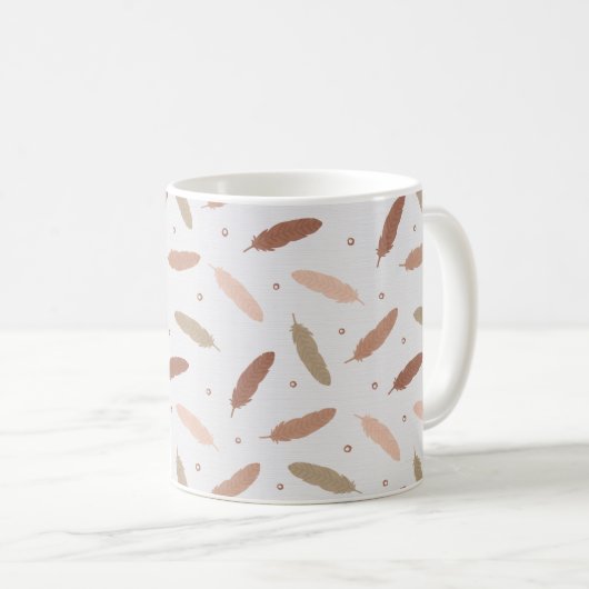 Mocha Mousse Feathers Mug Koffiemok (Voorkant rechts)