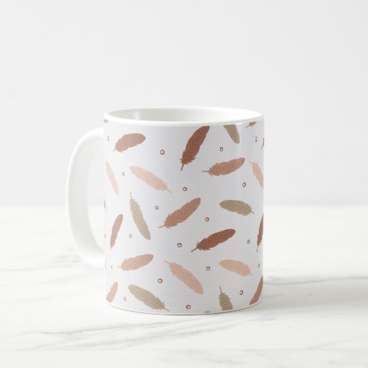 Mocha Mousse Feathers Mug Koffiemok (Voorkant links)