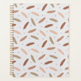 Mocha Mousse Feathers Planner