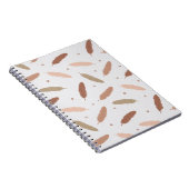 Mocha Mousse Feathers Spiral Notebook Notitieboek (Rechterzijde)