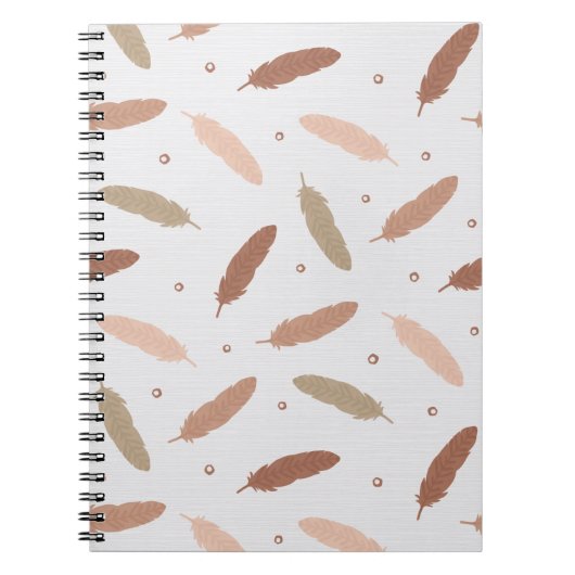 Mocha Mousse Feathers Spiral Notebook Notitieboek (Voorkant)