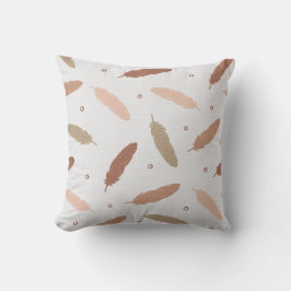 Mocha Mousse Feathers Throw Pillow Kussen