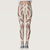Mocha Mousse Floral Birds Leggings (Voorkant)