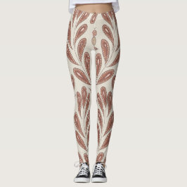 Mocha Mousse Floral Birds Leggings