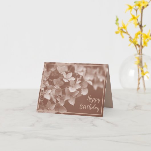 Mocha Mousse Floral Verjaardag Kaart (Gele Bloem)