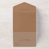 Mocha Mousse Foto & Monogram All In One Uitnodiging (Buitenkant)