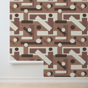 Mocha Mousse Geometrische Middeleeuwse Moderne Kun Behang