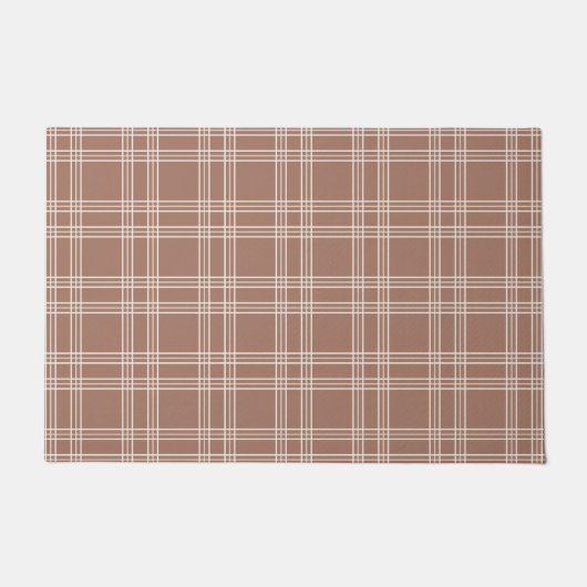 Mocha Mousse Gingham Deurmat (Voorkant)
