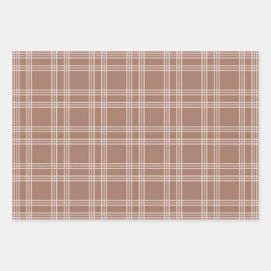 Mocha Mousse Gingham Inpakpapier Vel (Voorkant 3)