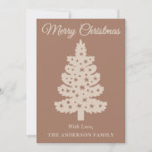 Mocha Mousse Handgeschreven Script Kerstboom Feestdagenkaart (Voorkant)