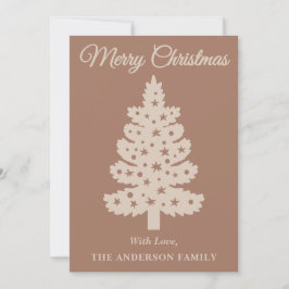 Mocha Mousse Handgeschreven Script Kerstboom Feestdagenkaart