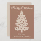 Mocha Mousse Handgeschreven Script Kerstboom Feestdagenkaart (Voorkant / Achterkant)