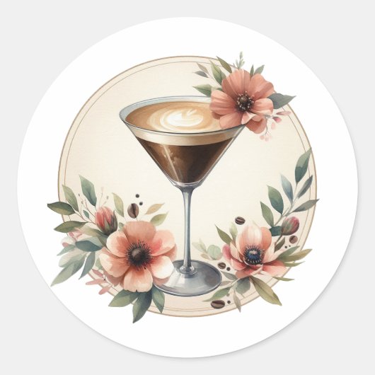 Mocha Mousse "Love is Brewing" Vrijgezellenfeest Ronde Sticker (Voorkant)