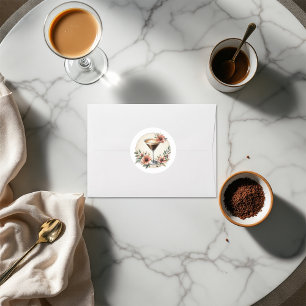 Mocha Mousse "Love is Brewing" Vrijgezellenfeest Ronde Sticker