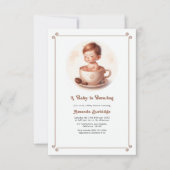 Mocha Mousse Love is het brouwen van koffie Baby s Kaart (Voorkant)