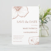 Mocha Mousse Modern Minimalistische Bloemige Bruil Save The Date (Staand voorkant)