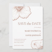 Mocha Mousse Modern Minimalistische Bloemige Bruil Save The Date (Voorkant)