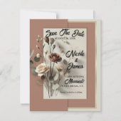 Mocha Mousse Moderne Botanische Bloemen Bewaar de Kaart (Voorkant)