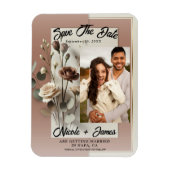 Mocha Mousse Moderne Botanische Bloemen Bewaar de Magneet (Verticaal)