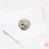 Mocha Mousse Moderne Botanische Bloemige Bruiloft Ronde Sticker (Envelop)